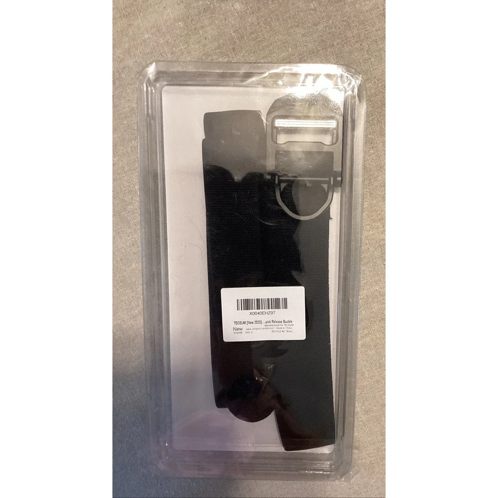 Teceum‎ Black Tactical Belt Quick Release Buckle Size Small